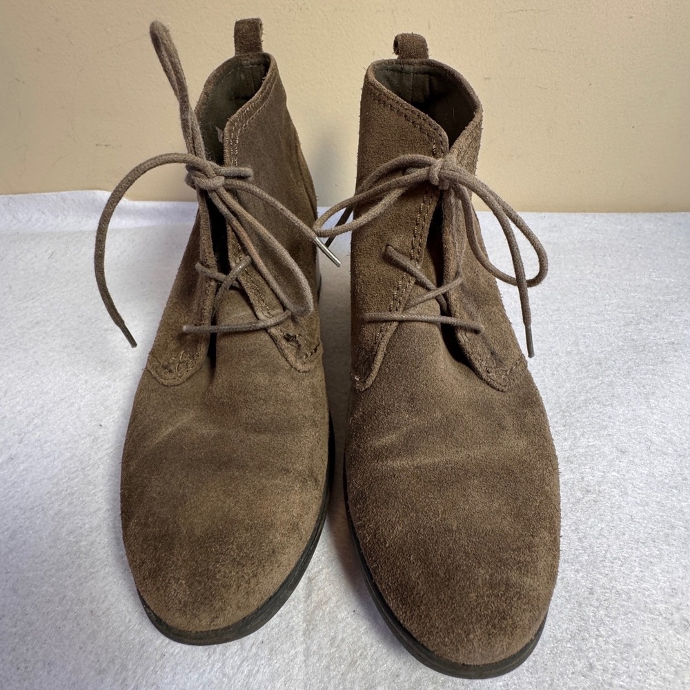 Clarks Cushion Soft‎ Brown Suede Lace Up Desert Chukka Boots Womens 8.5 M